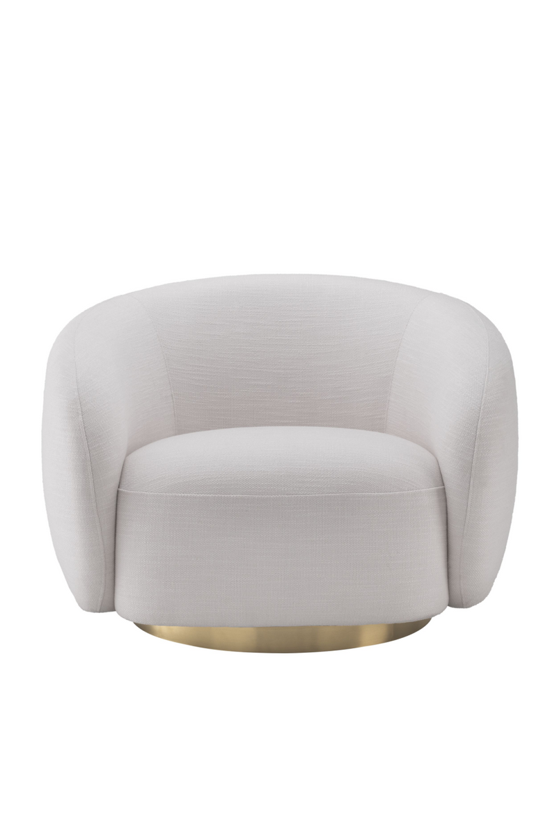 Fauteuil pivotant en tissu blanc | Eichholtz Brice | Meubleluxe.fr