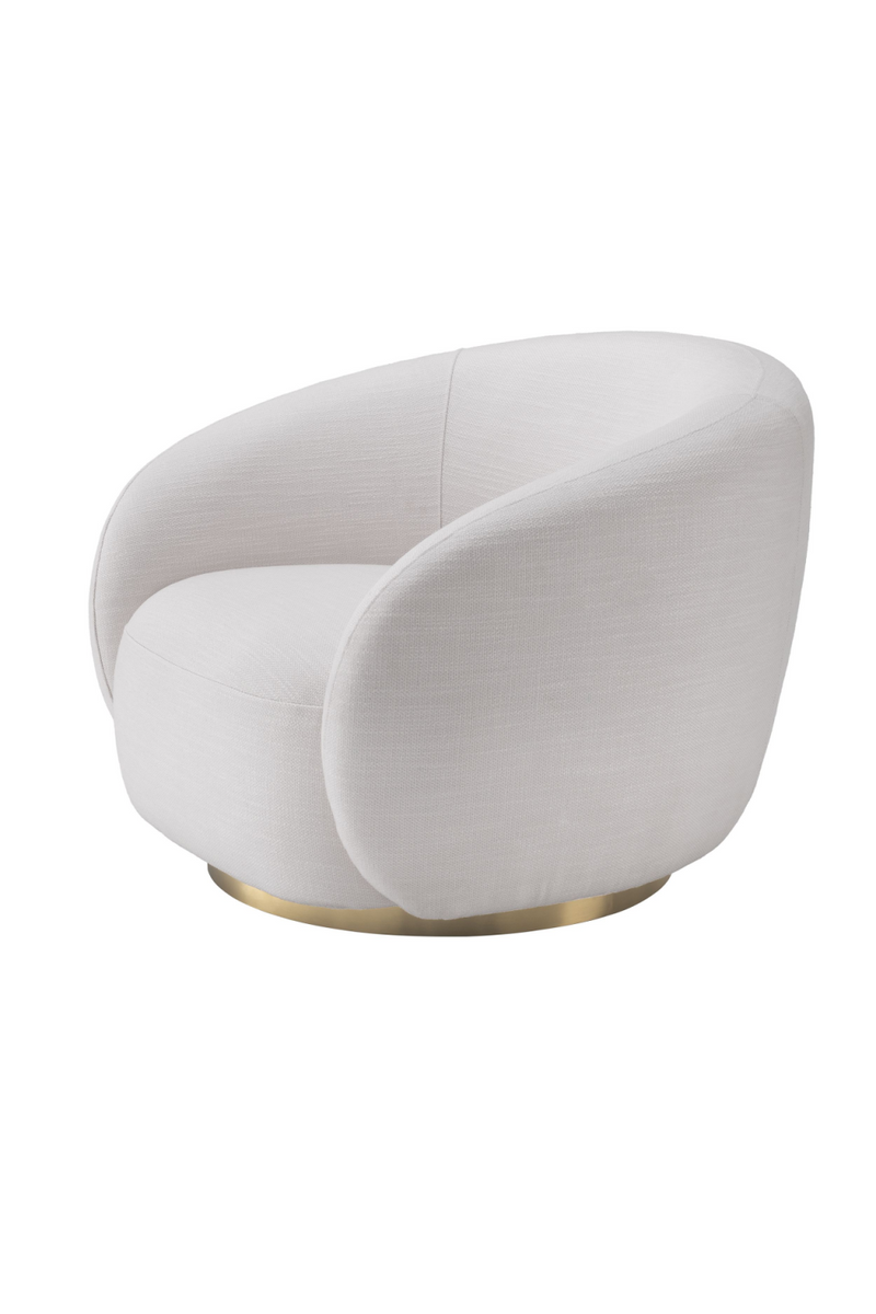 Fauteuil pivotant en tissu blanc | Eichholtz Brice | Meubleluxe.fr