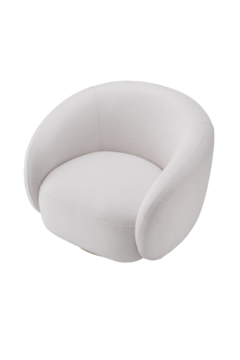 Fauteuil pivotant en tissu blanc | Eichholtz Brice | Meubleluxe.fr