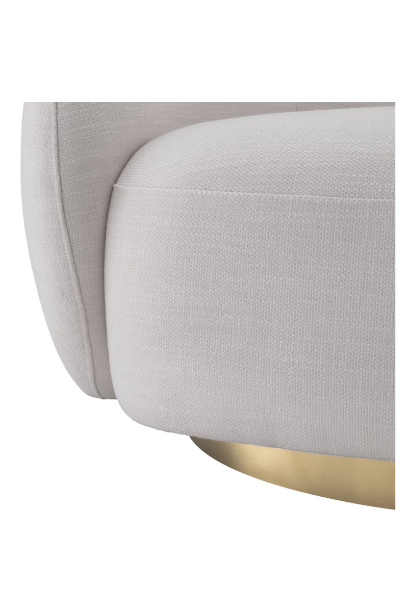 Fauteuil pivotant en tissu blanc | Eichholtz Brice | Meubleluxe.fr