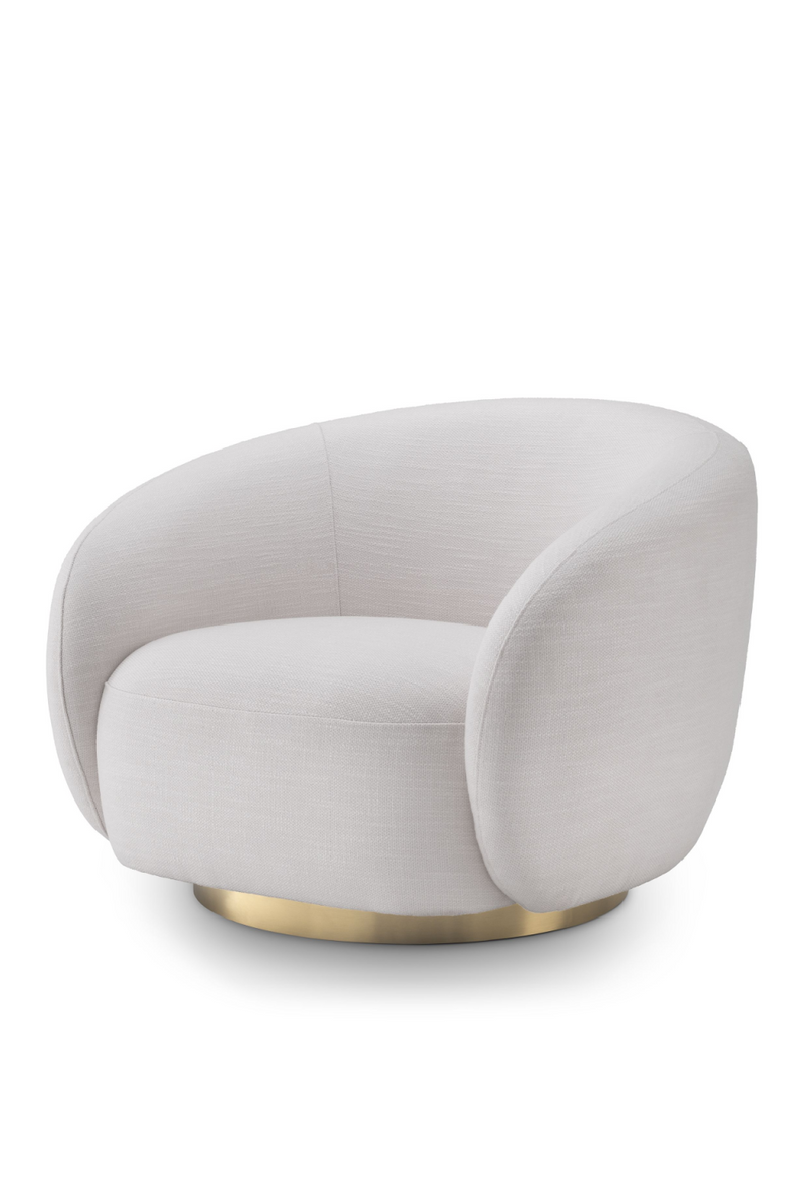 Fauteuil pivotant en tissu blanc | Eichholtz Brice | Meubleluxe.fr