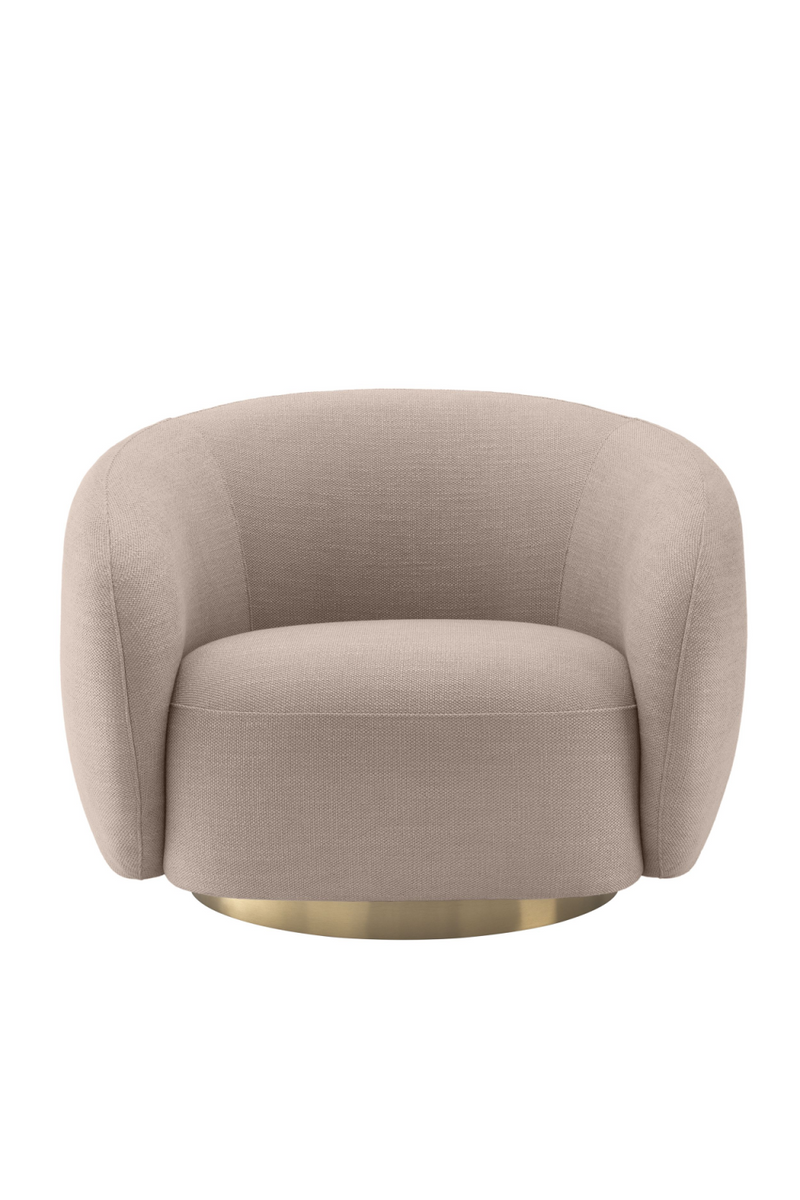 Fauteuil pivotant en tissu sable | Eichholtz Brice | Meubleluxe.fr