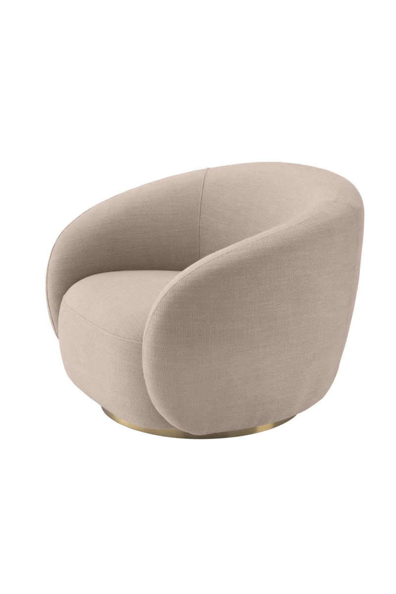 Fauteuil pivotant en tissu sable | Eichholtz Brice | Meubleluxe.fr