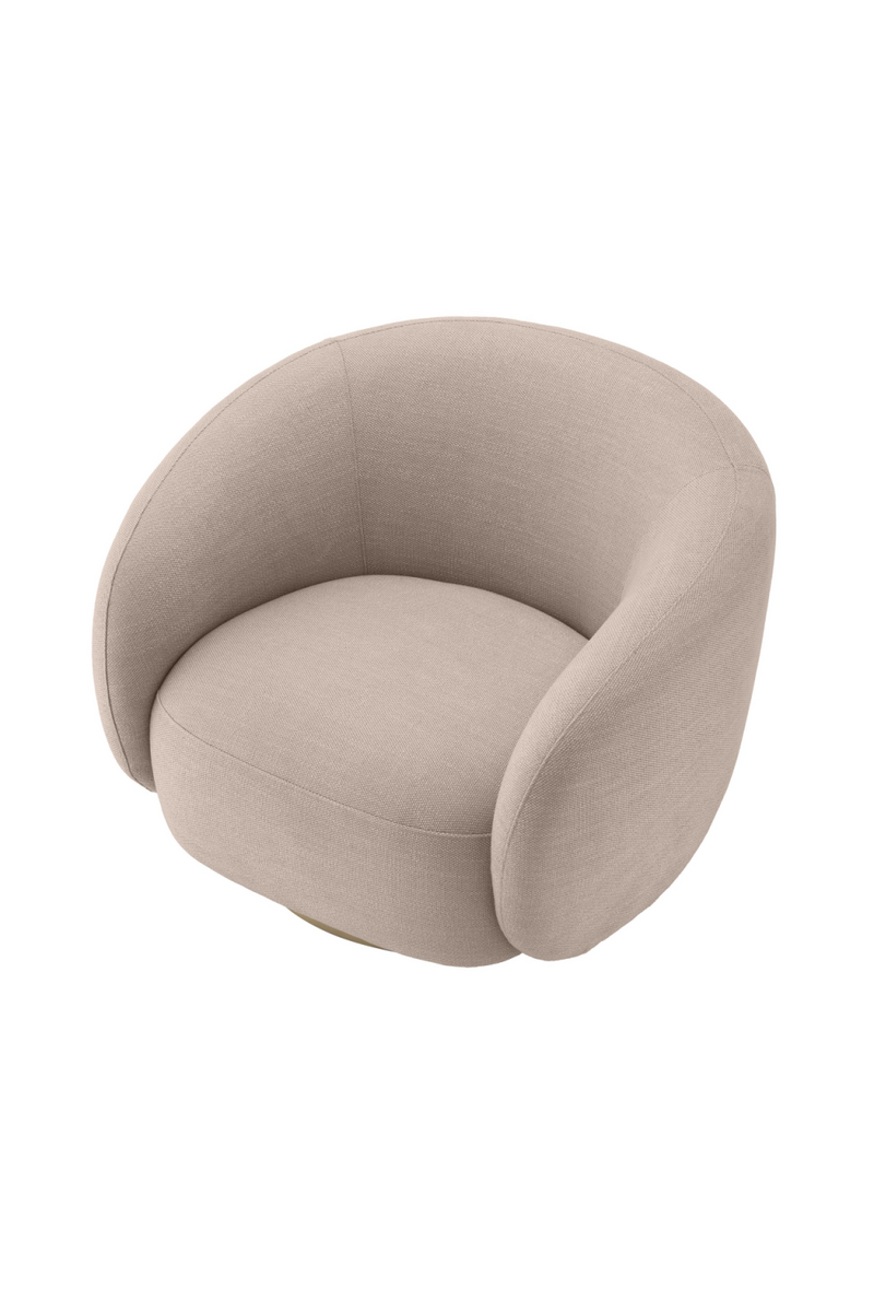 Fauteuil pivotant en tissu sable | Eichholtz Brice | Meubleluxe.fr