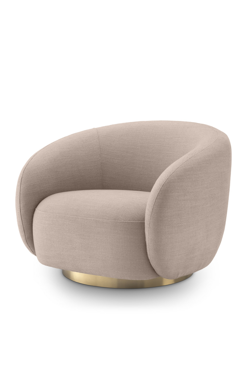 Fauteuil pivotant en tissu sable | Eichholtz Brice | Meubleluxe.fr