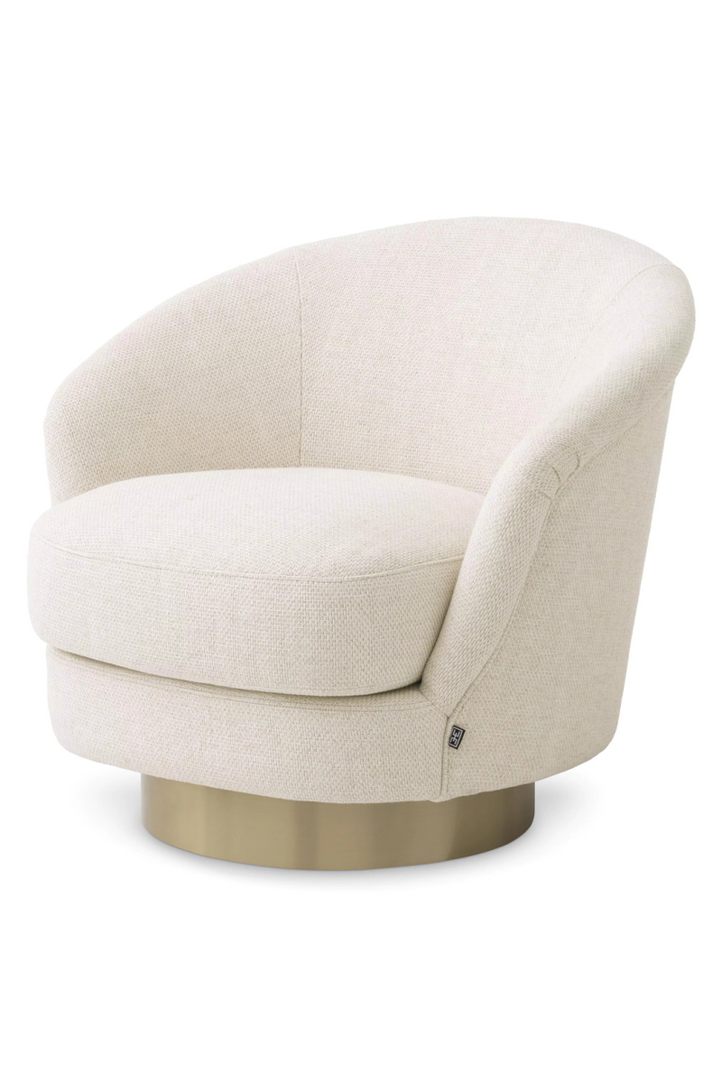 Fauteuil pivotant blanc cassé | Eichholtz Cervo | Meubleluxe.fr