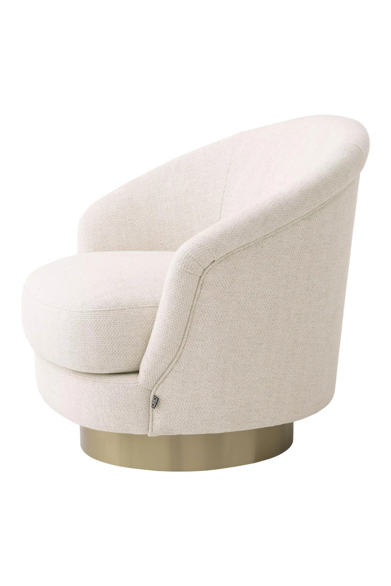 Fauteuil pivotant blanc cassé | Eichholtz Cervo | Meubleluxe.fr