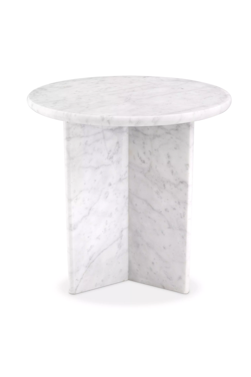 Table d'appoint en marbre blanc | Eichholtz Pontini | Meubleluxe.fr