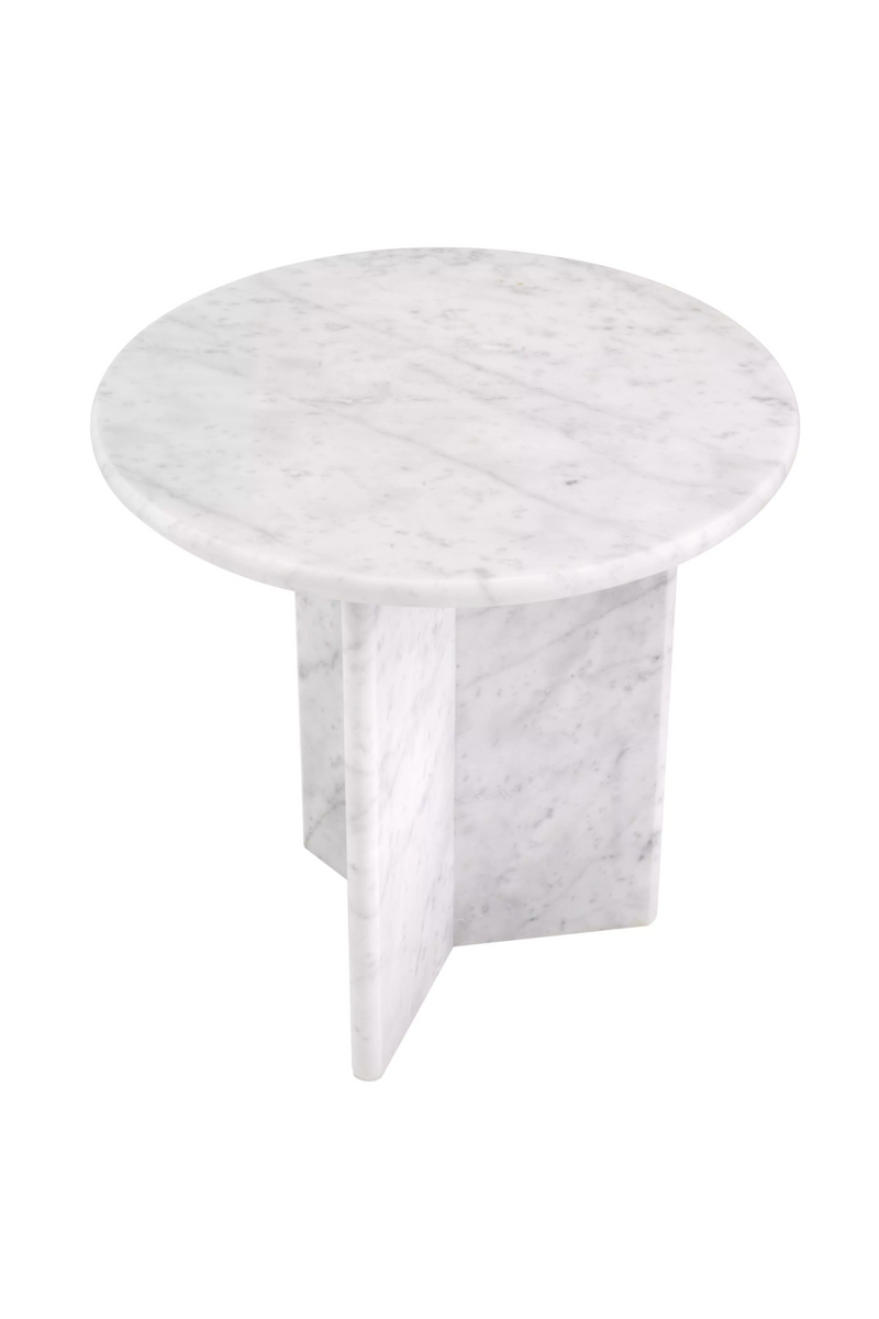 Table d'appoint en marbre blanc | Eichholtz Pontini | Meubleluxe.fr