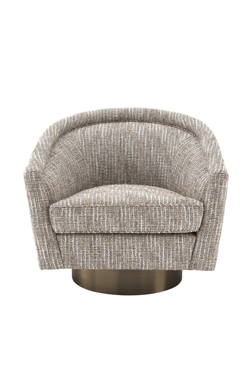 Fauteuil pivotant en tissu cambon beige | Eichholtz Catene | Meubleluxe.fr