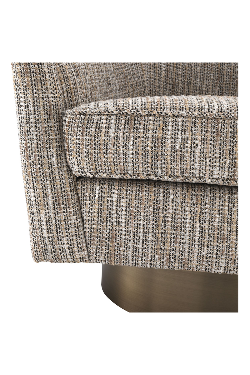 Fauteuil pivotant en tissu cambon beige | Eichholtz Catene | Meubleluxe.fr