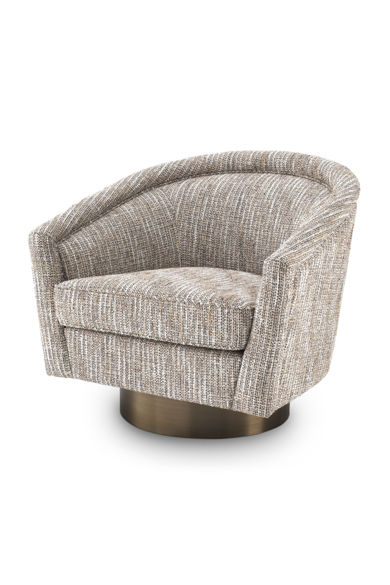 Fauteuil pivotant en tissu cambon beige | Eichholtz Catene | Meubleluxe.fr