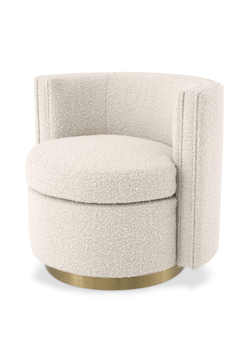 Fauteuil pivotant en bouclé crème | Eichholtz Amanda | Meubleluxe.fr