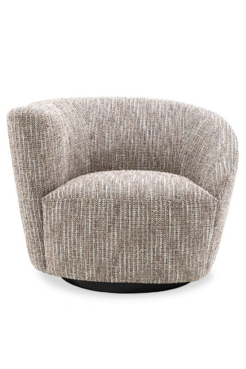 Fauteuil pivotant beige (gauche) | Eichholtz Colin | Meubleluxe.fr