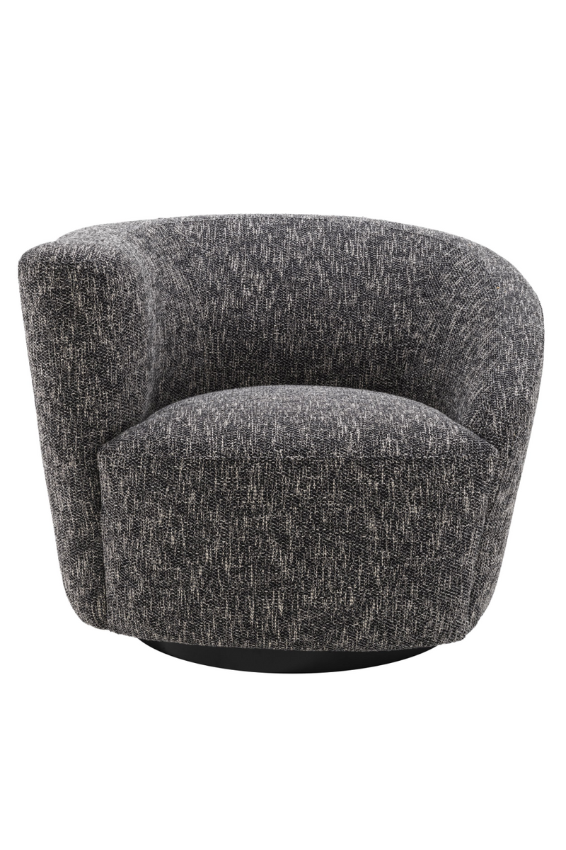 Fauteuil pivotant en cambon noir (gauche) | Eichholtz Colin | Meubleluxe.fr