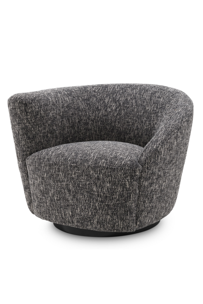 Fauteuil pivotant en cambon noir (gauche) | Eichholtz Colin | Meubleluxe.fr