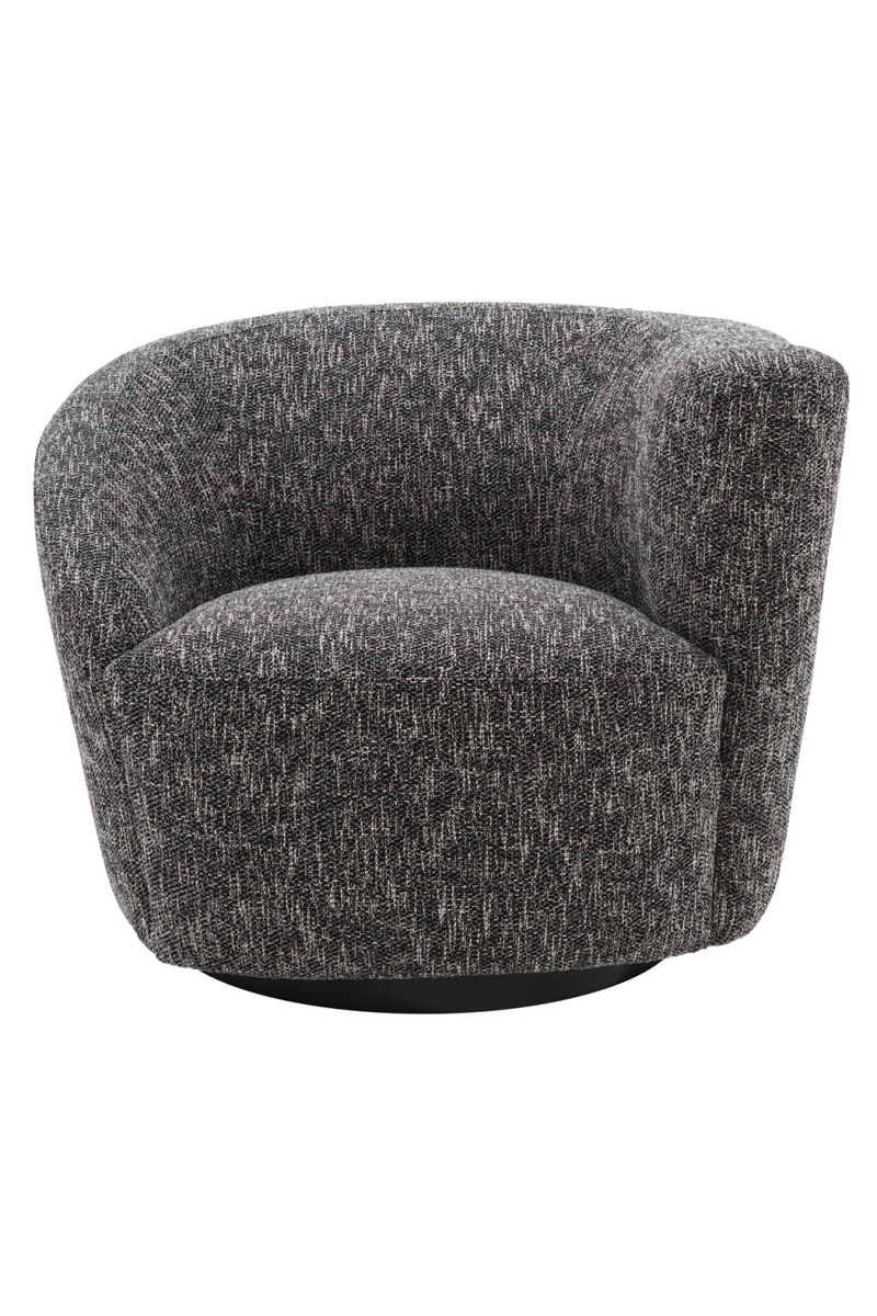 Fauteuil pivotant en cambon noir (droit) | Eichholtz Colin | Meubleluxe.fr