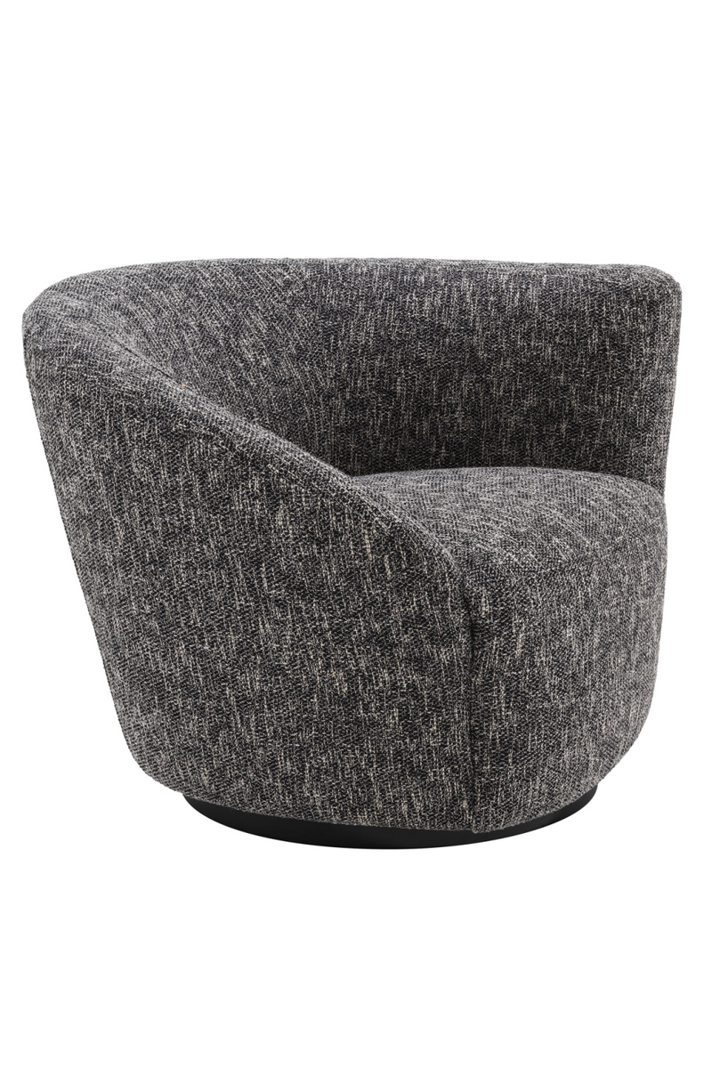 Fauteuil pivotant en cambon noir (droit) | Eichholtz Colin | Meubleluxe.fr