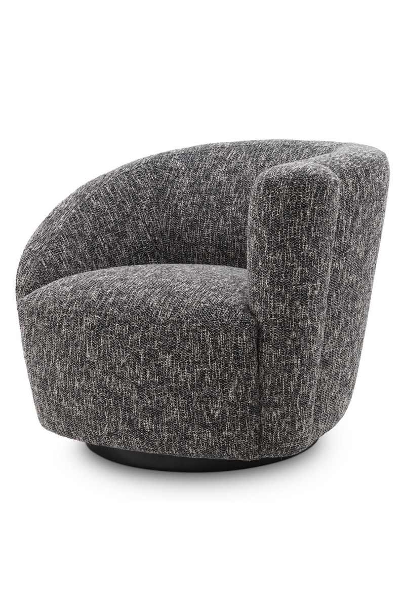 Fauteuil pivotant en cambon noir (droit) | Eichholtz Colin | Meubleluxe.fr