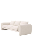 Canapé courbé 3 places bouclé crème | Eichholtz Tondo | Meubleluxe.fr