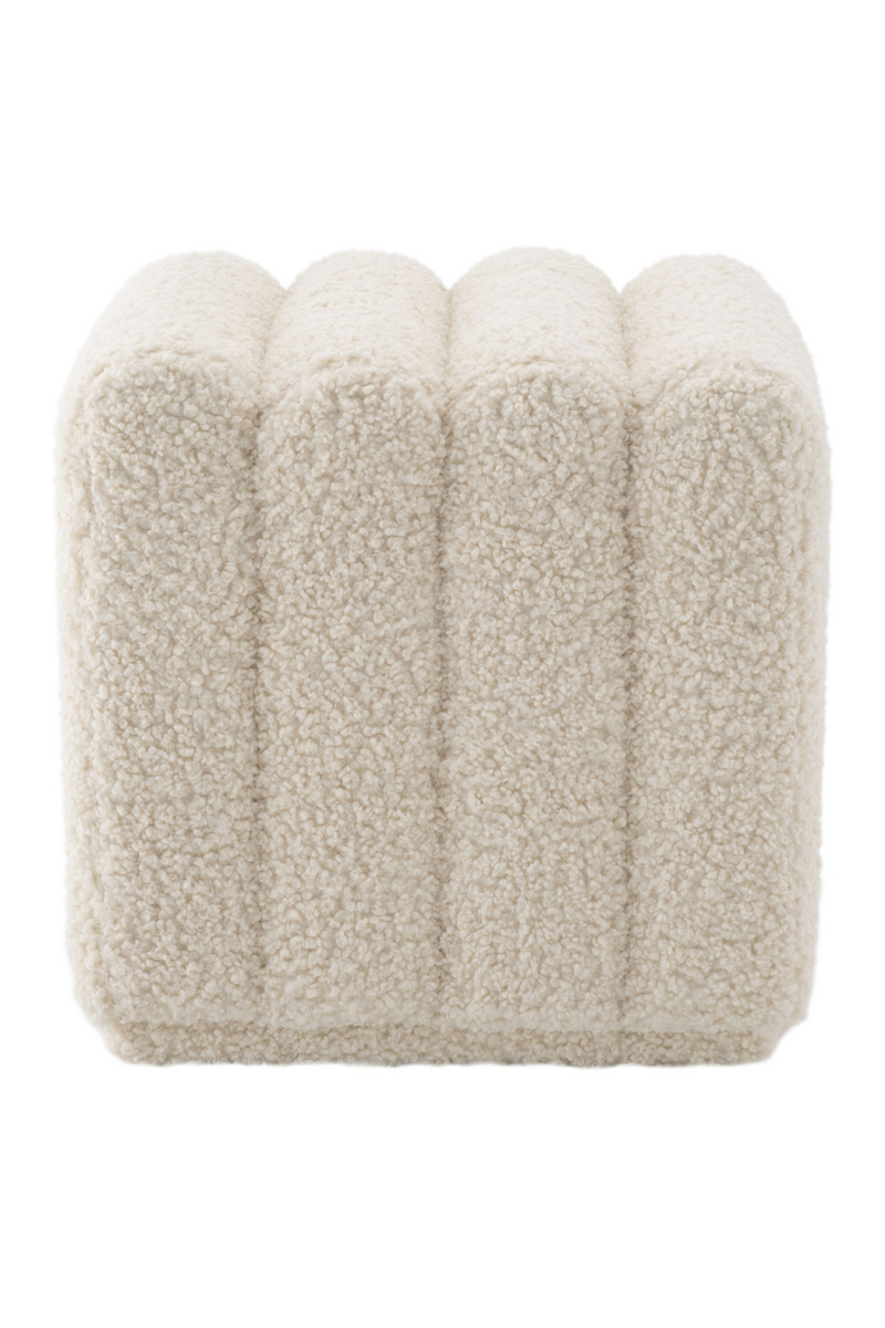 Pouf bouclé crème | Eichholtz Bente | Meubleluxe.fr