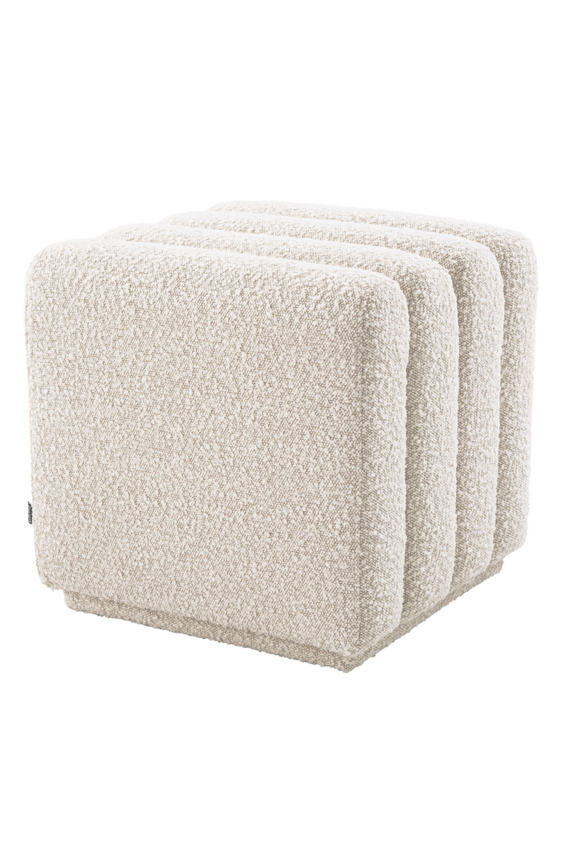 Pouf bouclé blanc | Eichholtz Bente | Meubleluxe.fr