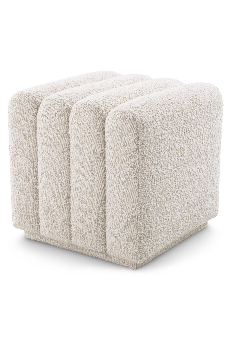 Pouf bouclé blanc | Eichholtz Bente | Meubleluxe.fr