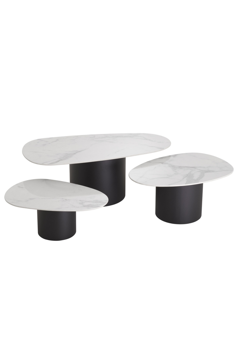 Table basse en marbre (lot de 3) | Eichholtz Zane | Meubleluxe.fr