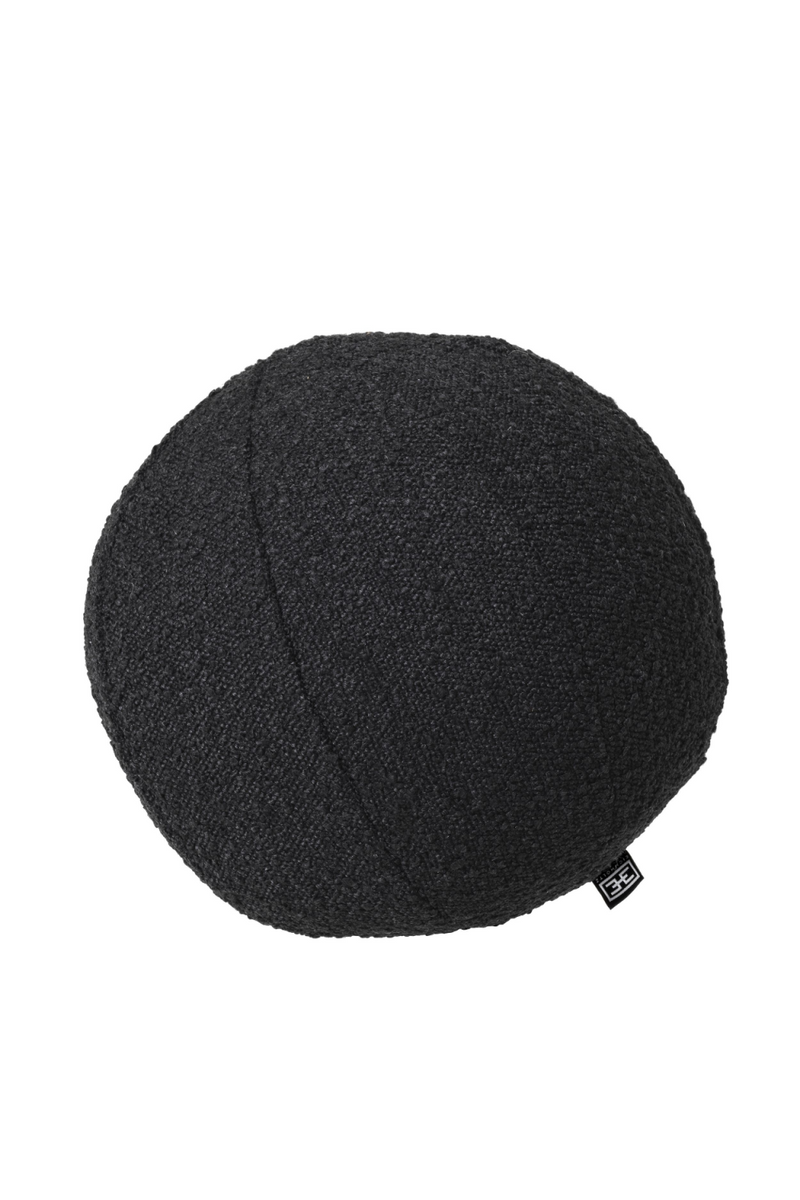 Coussin rond bouclé noir | Eichholtz Palla S | Meubleluxe.fr