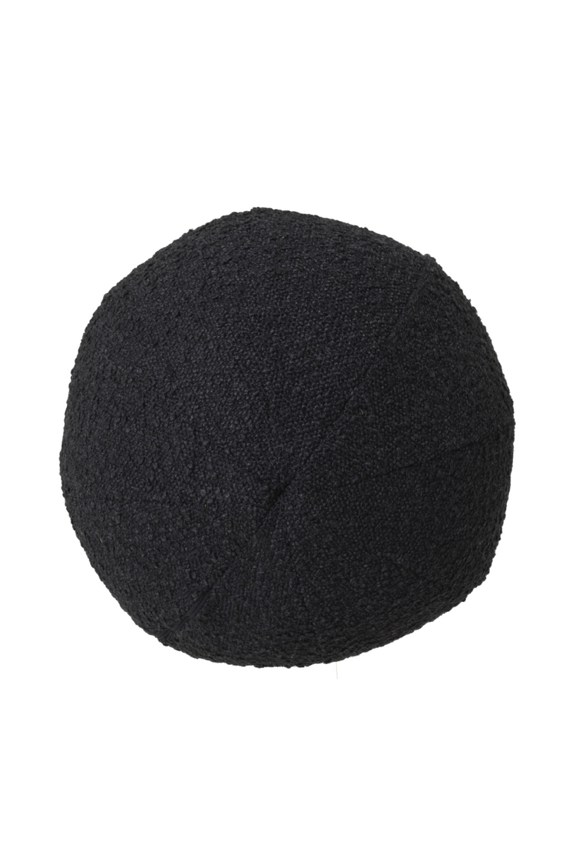 Coussin rond bouclé noir | Eichholtz Palla S | Meubleluxe.fr