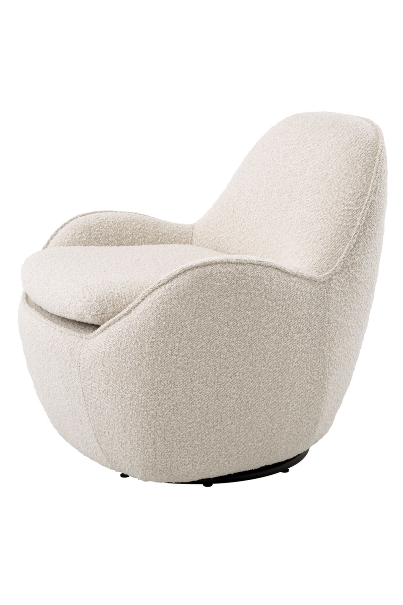 Fauteuil pivotant bouclé crème | Eichholtz Cupido | Meubleluxe.fr