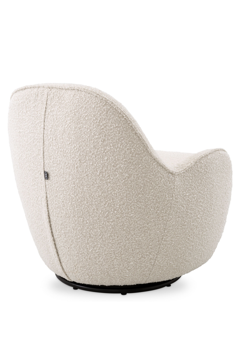 Fauteuil pivotant bouclé crème | Eichholtz Cupido | Meubleluxe.fr