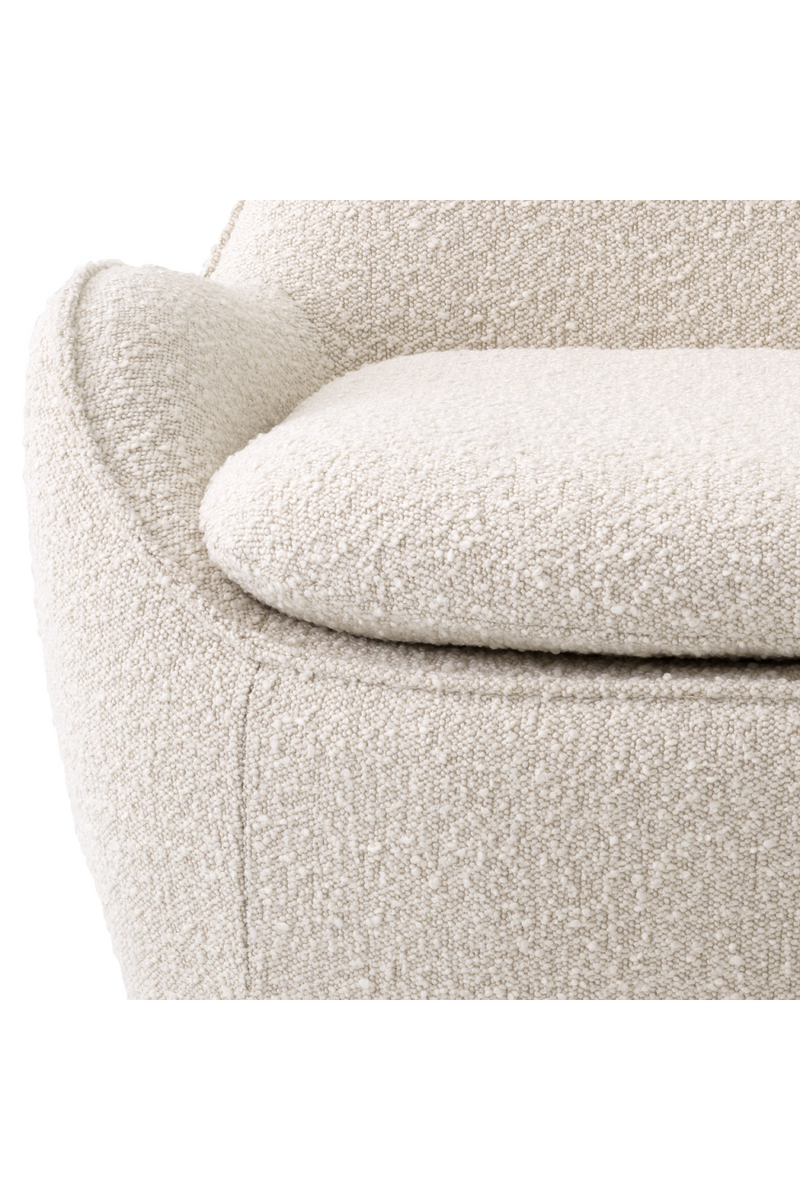 Fauteuil pivotant bouclé crème | Eichholtz Cupido | Meubleluxe.fr