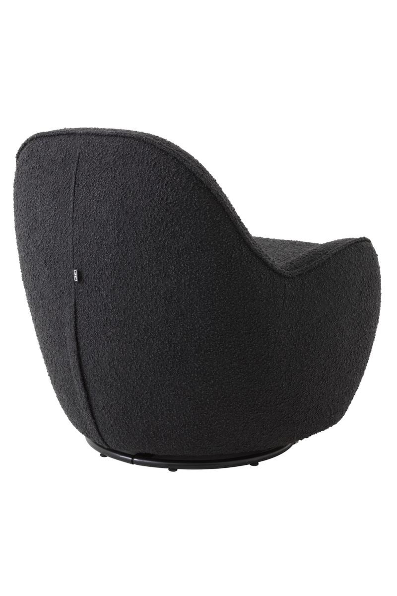 Fauteuil pivotant bouclé noir | Eichholtz Cupido | Meubleluxe.fr