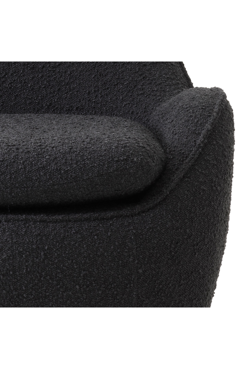 Fauteuil pivotant bouclé noir | Eichholtz Cupido | Meubleluxe.fr