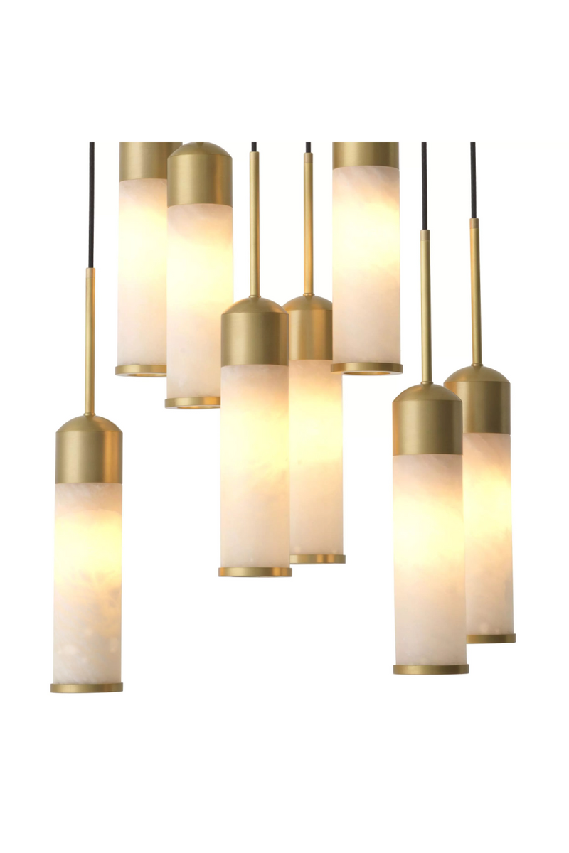 Lustre suspension en laiton brossé | Eichholtz Eos | Meubleluxe.fr