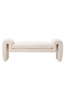 Banc courbé bouclé crème | Eichholtz Tondo | Meubleluxe.fr