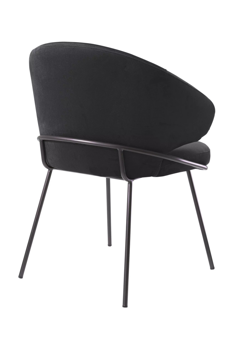 Chaise de salle à manger en velours noir | Eichholtz Kinley | Meubleluxe.fr