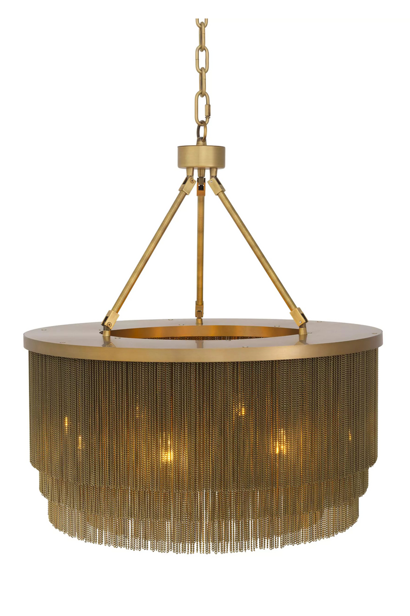 Lustre à fines chaînes en laiton vieilli | Eichholtz Tissot S | Meubleluxe.fr