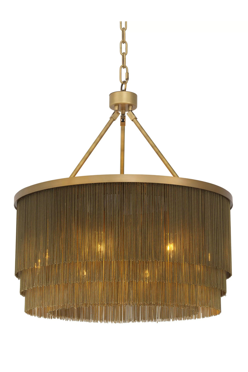 Lustre à fines chaînes en laiton vieilli | Eichholtz Tissot S | Meubleluxe.fr