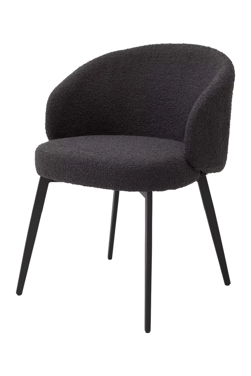 Chaise de salle à manger bouclé noir avec accoudoir (lot de 2) | Eichholtz Lloyd