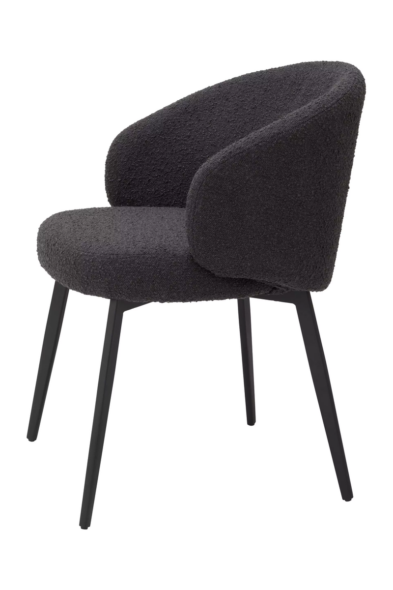 Chaise de salle à manger bouclé noir avec accoudoir (lot de 2) | Eichholtz Lloyd