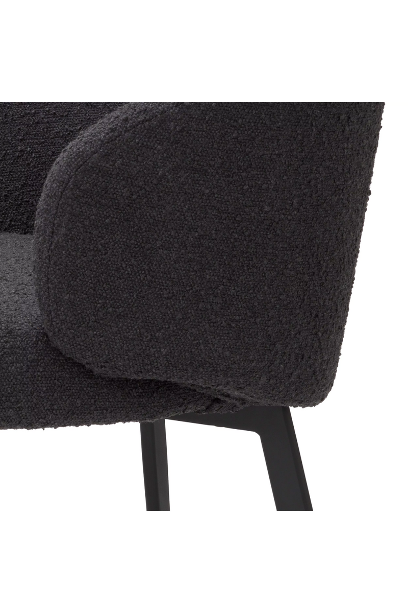 Chaise de salle à manger bouclé noir avec accoudoir (lot de 2) | Eichholtz Lloyd