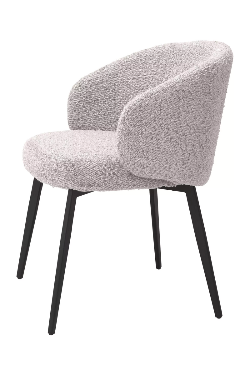 Chaise de salle à manger bouclé gris avec accoudoir (lot de 2) | Eichholtz Lloyd | Meubleluxe.fr