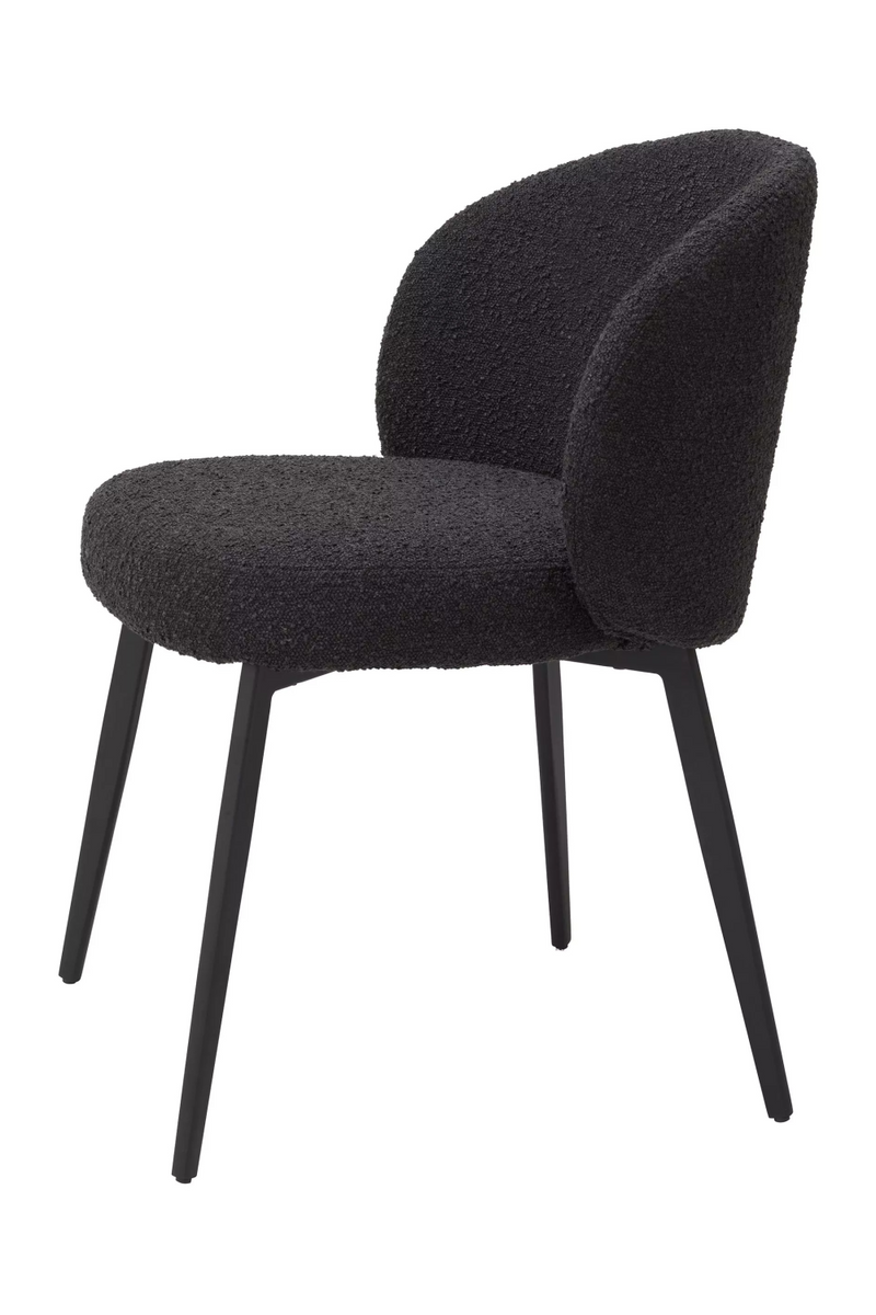 Chaise de salle à manger bouclé noir (lot de 2) | Eichholtz Lloyd | Meubleluxe.fr