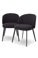 Chaise de salle à manger bouclé noir (lot de 2) | Eichholtz Lloyd | Meubleluxe.fr
