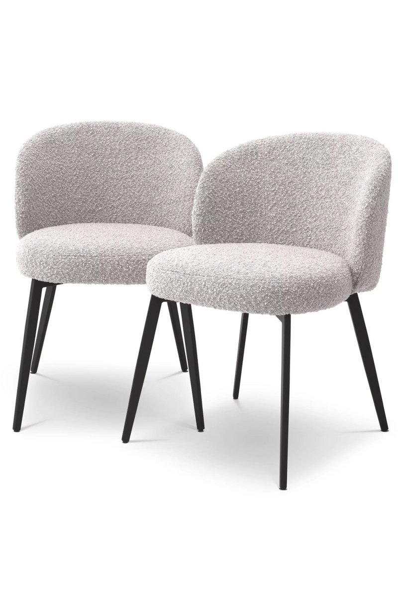 Chaise de salle à manger bouclé gris (lot de 2) | Eichholtz Lloyd | Meubleluxe.fr