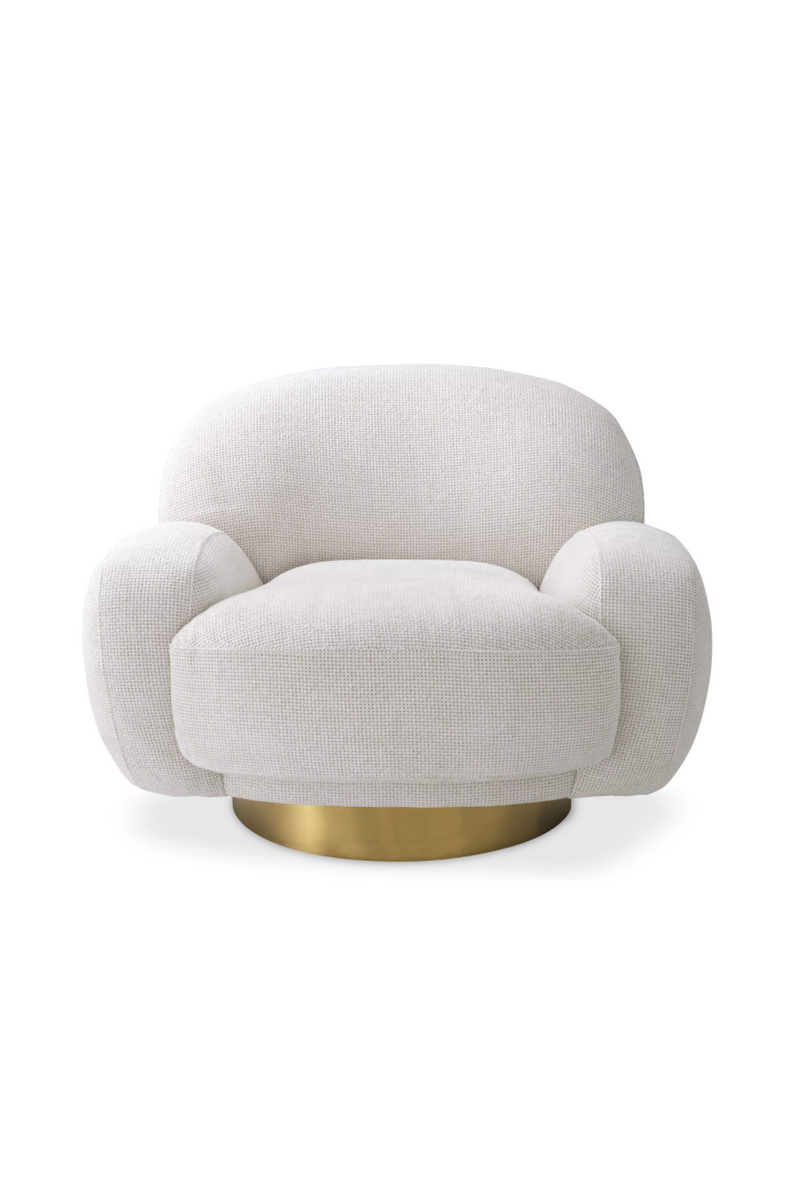 Fauteuil pivotant Lyssa blanc cassé | Eichholtz Udine | Meubleluxe.fr