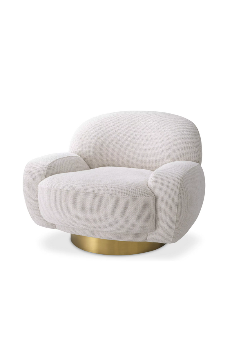 Fauteuil pivotant Lyssa blanc cassé | Eichholtz Udine | Meubleluxe.fr