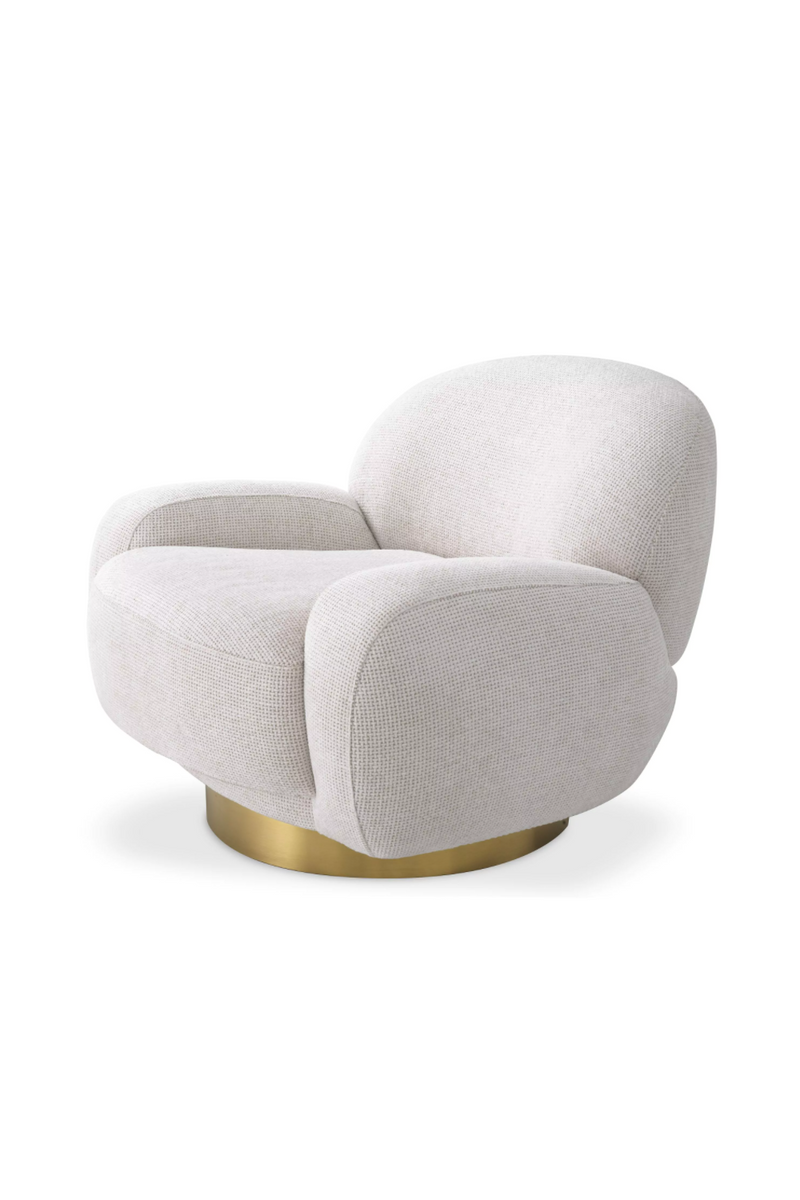 Fauteuil pivotant Lyssa blanc cassé | Eichholtz Udine | Meubleluxe.fr